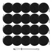 20pcs Drawstring Cords 51" Replacement Drawstring with Threader, Black