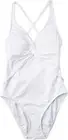 Bleu Rod Beattie Twist & Shout Plunge Drape X-Back Mio One-Piece White 14