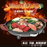 [免運] 圓形麥飯石電烤盤家用無煙電燒烤爐烤肉鍋韓式鐵板燒煎包鍋 果果輕時尚 全館免運