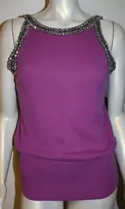 ELIE TAHARI Cashmere Sweater NWT $298 S Rose Crystal Talia Shell Tank