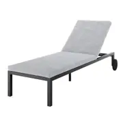 Bahiya Aluminium Outdoor Sunbed with Cushion Dark Grey