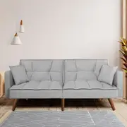 Levede Sofa Bed Futon Convertible Fabric Lounge Couch 3 Seater Recliner Grey