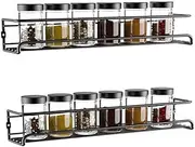 Magnetic Stove Top Shelf, Set of 2 Over the Stove Kitchen Organizer Spice Shelf,Spice Rack Wall Mounted,Spice Shelf for Kitchen Wall, Hanging Storage Shelves for Spices, Herbs, Jars,Black ﻿