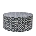 [OneWorld Collection] Adina Bone Inlay Round Coffee Table Grey/White