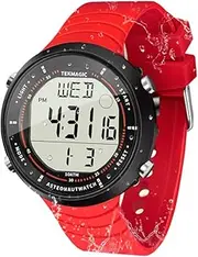 [TEKMAGIC] Digital Sports Watch 10 ATM 100 meters Waterproof for Swimming and Diving with Silicone Band, Backlight, Alarm Clock, Stopwatch, Calendar, Dual Time Zone