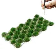 RHQFDM 32 Pcs Static Grass Tufts,Static Grass Clusters Model,Model Making Grass,Miniature Deco Model Making,for DIY Railway Train Landscape Artificial Grass Miniature Grass Deco（Summer Grass）