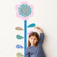 在飛比找ETMall東森購物網優惠-抽象花朵身高墻貼客廳量身高北歐可愛家用寶寶測量臥室溫馨貼紙