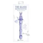 Glass Menage Rabbit Dildo Purple