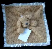 Cloud Island Plush Brown Puppy Dog Swirl Security Blanket Satin Back NEW
