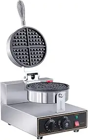 Round Waffle Maker Machine 4-Slice Belgian Waffle Maker 180° Rotation Double-Sided Uniform Heating Temperature And Time Control For Fluffy Golden Waffles, Paninis, Hash Browns 1200W