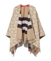 Burberry TB Monogram Pattern Reversible Cape One size Nude