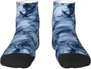 [EdWal] dark blue marble print Men's Moisture Control Crew Socks Socks For Men and Women Gifts For Golf, Hunting, Camping