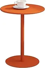 Coffee Table Round Cocktail Bar Table with Metal Base, Orange Kitchen Work Table, Counter Bar Height Bistro Pub Table Negotiation Side Table for Small Space(40x50cm)