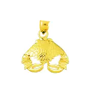 14K Gold 18MM Crab Charm