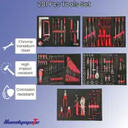 201 PCS Tools Set Sockets Wrenches Screwdrivers Set Automotive Workshop Tool Kit