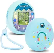 MGZNMTY Silicone Cover Case Compatible with Tamagotchi Pix Virtual Pet Machine with Hand Strap (Blue)
