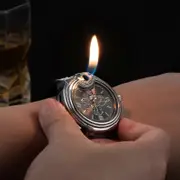 Vintage Antique Lighter, Reusable Windproof Lighter, Cool Watch Lighter, Unique Birthday For Men Husband Boyfriend BK