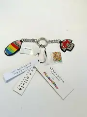 Alice+Olivia Keyring Chain NWT Friends with You Colorful Beaded Charm Retail $95