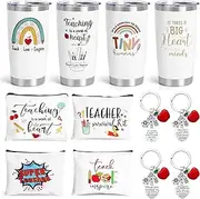 UAREHIBY 12 PCS Teacher Appreciation Gifts in Bulk,20 OZ Wine Tumbler Teacher Gifts,Graduation Gifts with Keychain,Best End of Year Teacher Gifts with Cosmetic bag for Women Men