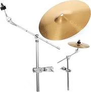 ERINGOGO Silent Splash Cymbal Set with Heavy Duty Boom Stand for Drum Practice Low Volume Mute Cymbal Kit for Beginners and Professionals