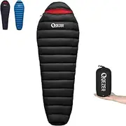 QEZER Ultralight Sleeping Bag, 660FP Down Sleeping Bag, Small Pack Size up to -3°C, Only 820 g, Trekking Sleeping Bag for Camping, Hiking and Backpacking Outdoor 3-4 Seasons
