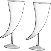 CHICAMPERA 2Pcs Creative Moon Goblets Elegant Horn Cocktail Glasses for Home Bar Parties Glass Design for Serving Unique Drinks