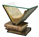 New Eichholtz Old Books Antique Side Table Antique Book Stack Clear Glass Top