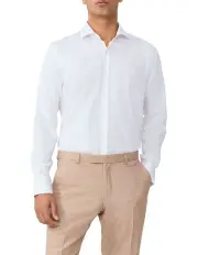 [Van Heusen] 1 Col Heritage Weave Tailored Shirt in White