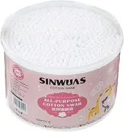 1 Box 500 Count Cotton Swabs Double Head Wood Sticks Cotton Buds Eco Friendly Biodegradable Cotton Bud Cotton Swabs for Ear, Skin, Jewelry, Art, Pet Cleaning