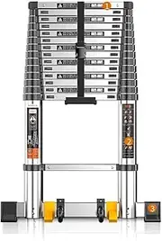 Telescopic Ladder,Ladders,Multifunctional Ladder,Telescopic Extension Ladder with Non-Slip Mat Aluminium Portable Straight Ladder 2M-4.8M for Loft Outdoor Engineering Construction,Load 150Kg,2. (2.9