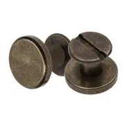 Bronze Brass Chicago Screws Leather Rivets Belt Craft Nail Stud Head Round Binding Fasteners Strap Sturdy Backscrews Flat Golden M9.5X8X4mm Solid