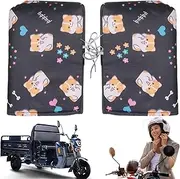 Motorcycle Hand Muffs | Windproof Mittens Hand Warmer Gloves,Corgi Dog Pattern Motor Handle Bar Gloves Scooter Handlebar Thermal Gloves Protective Motorcycle Accessories