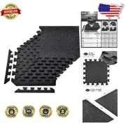 Interlocking Rubber Floor Mats - Shock-Absorbing Gym Tiles for Home Fitness