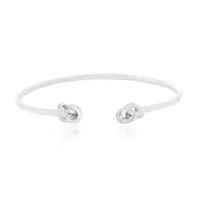 10ct White Gold Round Brilliant Cut 0.25 Carat TW of Diamonds Knot Bangle