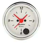 Autometer Arctic White Clock Quartz Movement With Second Hand - 2 1/16 Inch, AU1385