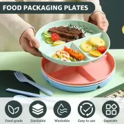 8Pcs 9inch Divided Dinner Plates Unbreakable Portion Control Dinner Diet Togmb