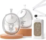 NCVI Hands Free Breast Pump 8786, Double Wearable Electric Pump for Breastfeeding