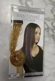 EasiTinsel by EasiHair 16" Hair Extensions Clip In Synthetic Gold New