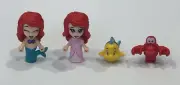 Lot of 4 Disney Little Mermaid Lego Micro Figures - Ariel Sebastian Flounder