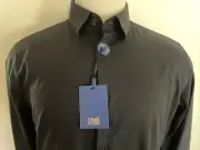CAVALLI CLASS By ROBERTO CAVALLI New MEN'S SLIM FIT Black SHIRT SIZE 17 - 43