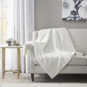 Madison Park Arctic Checkerboard PlushFaux-FurThrow, 50" x 60"