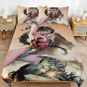 v2580 Bed Sheets Bedding Wonder Woman Bedding Sets Ultra Soft Skin-Friendly Duvet Cover 3 Piece, Cute Comforter Cover Bed Set for Boys Girls Kids ( 1
