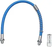 HARFINGTON Grease Gun Hose Kit 15.7" 10000 PSI Spring Flex High Pressure Quick Release Grease with Grease Gun Coupler 1/8" NPT Threads for Grease Gun, Blue