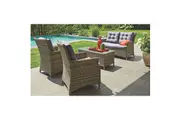ESSENDON - High Quality 4 Seater Wicker Rectangle Coffee Table Lounge Set