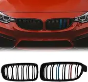 BILLDIO F30 Grille,Front Kidney M Color Grill Compatible with BMW 3 series F30 F31 2012-2018 320i 328i 328d 330e 330i 335i 340i 328i,Double Slats 2Pcs