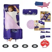 Portable Rollup Toddler Sleeping Mat with Soft Minky Blanket - Ideal for Daycare