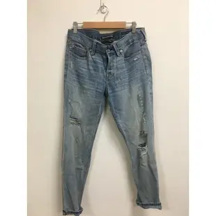 全新 正品 Abercrombie & fitch 刷破牛仔褲 26號 現貨 a&f