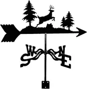 Wind vanes, Outdoor Garden Weathervane Forest Sika Deer Cultivator Ornament, Farmhouse Weather Vane, Wind Direction Indicator Bracket Professional Measuring with Metal Corrosion Resistant