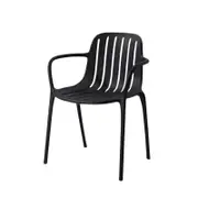 MIUZ Black 4pcs Dining Chairs Plastic Stackable for Living Room