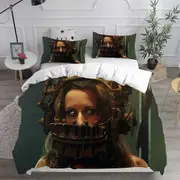 v5372 Bed Sheets Halloween Scary Killer Saw Duvet Cover Bedding Set Pillowcase /3Pcs Bed Sheets IU5372